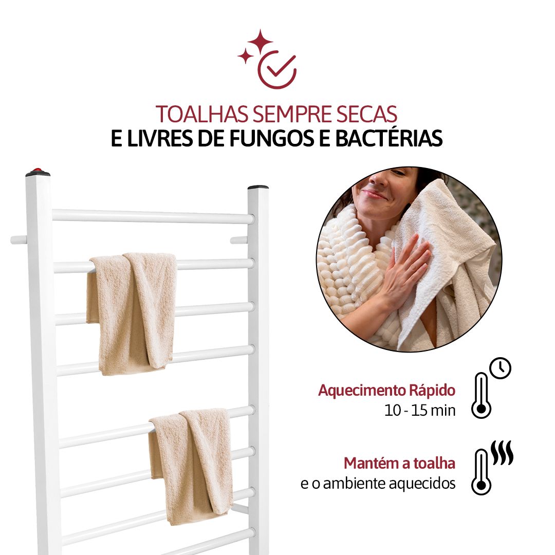 Toalheiro Térmico 2 Toalhas Branco Aiello