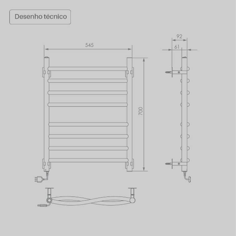 Toalheiro Térmico Ondata Branco Seccare