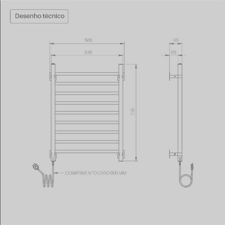 Toalheiro Térmico Quadratto Branco Seccare
