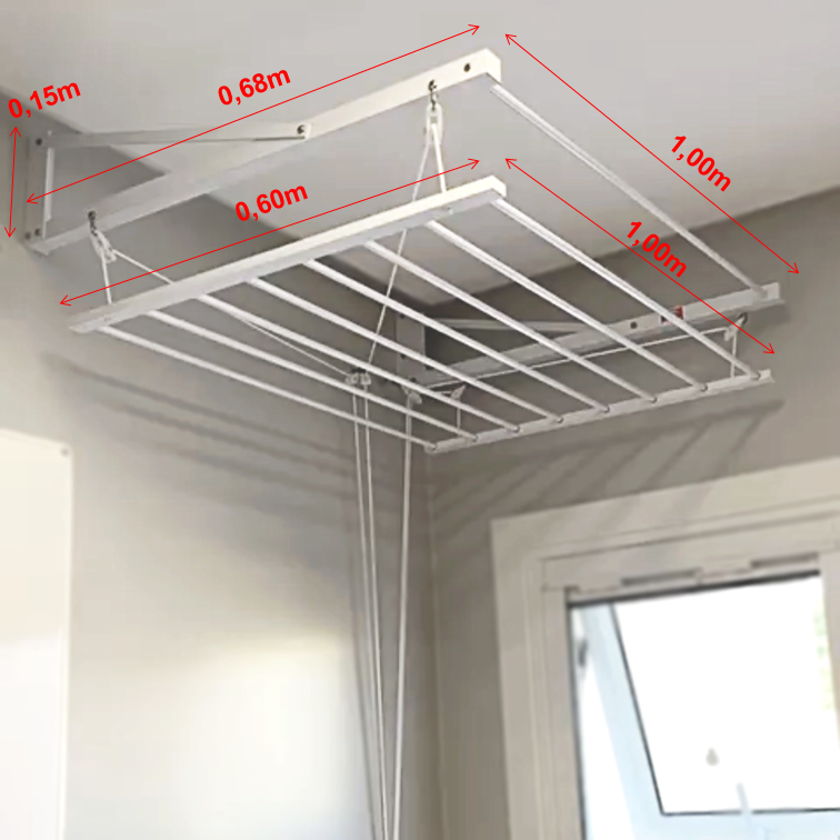 Varal Tradicional de Parede 1,00x0,68m